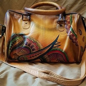 Anuschka , leather barrel satchel